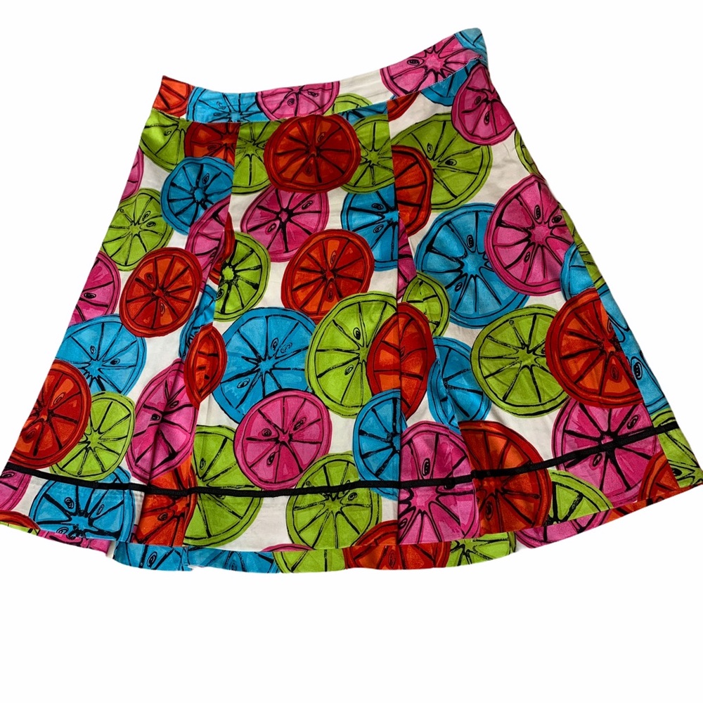 Vintage Y2K Grace Elements Skirt Citrus Fruit Slice A-Lime Neon Pink Lime Green